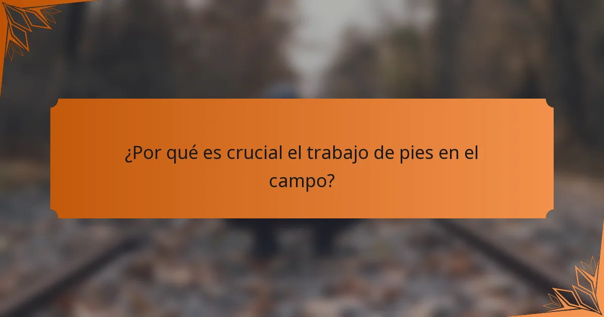 ¿Por qué es crucial el trabajo de pies en el campo?